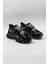 Parlak Desenli Sneaker Kadın Spor Ayakkabı KB0038 Siyah 2