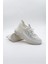 Taş Detaylı Triko Ithal Kadın Sneakers Spor Ayakkabı KB0001 Beyaz 3