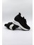 Taş Detaylı Triko Ithal Kadın Sneakers Spor Ayakkabı KB0009 Siyah 3