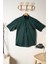 Erkek Comfort Fit Basic Kısa Kol Tek Cepli Yıkamalı Gabardin Gömlek Kansas Ss B01.251.428 - Orman Yeşili 2