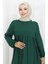 Belden Büzgülü Elbise 4102-03 Zümrüt Yeşili 3