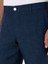 Erkek Lacivert Slim Fit %100 Keten Pantolon 50306223-VR033 5