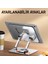 Tablet Standı 360 Derece Dönebilen Tablet Stand Katlanabilir Metal Tablet Tutucu Standı Tablet ve Telefon Tutucu Stant Tablet Tutucu Metal (Koyu Gri) 2