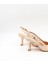 Kısa Topuk Tokalı Arkası Açık Stiletto KB6231 Bej Rugan 4