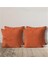 Home Kadife Dokulu Kiremit Rengi Düz Kırlent Kılıfı 45x45 cm 4'lü Set – Yumuşak Dokunuş ve Şık Tasarım 5