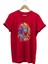 Renkli Kızılderili Baskılı %100 Pamuk Regular Fit Bisiklet Yaka T-Shirt 1