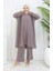 Büzgülü Tunik Pantolon Ikili Takım 2089-03 Vizon 3
