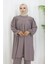 Büzgülü Tunik Pantolon Ikili Takım 2089-03 Vizon 4