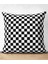 Çift Taraflı Siyah Beyaz Ekose Desenli Dekoratif Raşel Örme Yastık Kırlent Kılıfı 3