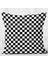 Çift Taraflı Siyah Beyaz Ekose Desenli Dekoratif Raşel Örme Yastık Kırlent Kılıfı 4