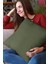 Haki Sade Kırlent Kılıfı Premium Tay Tüyü Döşemelik Kumaş Tek Renk Düz 43X43CM KRL024 7