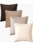 Kahve Tonlar 4 Adet Ponponlu Kırlent Kılıfı Seti 4 Adet 43 x 43 cm Kahverengi, Deve Tüyü, Bej, Krem 1