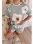 Bleu Magnolia Desenli Kısa Kollu Şortlu Bambu Kadın Pijama Takımı 5