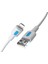 Coral iPhone Uyumlu USB A-Lightning Şarj Kablosu, Beyaz Kablo, Mavi/beyaz Uçlar (150 Cm) 2