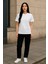 Regular Kalıp Kadın - Erkek Unisex Basic Tişört Beyaz 1