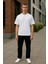 Regular Kalıp Kadın - Erkek Unisex Basic Tişört Beyaz 2