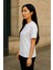 Regular Kalıp Kadın - Erkek Unisex Basic Tişört Beyaz 3