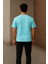 Regular Kalıp Kadın - Erkek Unisex Basic Tişört Turkuaz 3