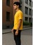 Regular Kalıp Kadın - Erkek Unisex Basic Tişört Sarı 3