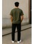Regular Kalıp Kadın - Erkek Unisex Basic Tişört Haki 3