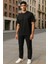 Regular Kalıp Kadın - Erkek Unisex Basic Tişört Siyah 4