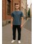 Regular Kalıp Kadın - Erkek Unisex Basic Tişört Gri 5