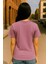 Regular Kalıp Kadın - Erkek Unisex Basic Tişört Pembe 3