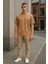 Regular Kalıp Kadın - Erkek Unisex Basic Tişört Ten Rengi 5