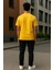 Regular Kalıp Kadın - Erkek Unisex Basic Tişört Sarı 4