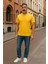 Regular Kalıp Kadın - Erkek Unisex Basic Tişört Sarı 5