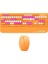 Geezer Kablosuz Klavye Mouse Set - 106 Tuşlu Ingilizce Q, Notebook Laptop Uyumlu, Ev ve Ofis Için Bilek Destekli, USB Dongle ile Bağlantı G100 (Turuncu) 1