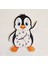 Sevimli Ahşap Penguen Çocuk Odası Sessiz Duvar Saati, Beyaz 1