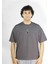 Lumigrow | Gri Renk | Baskılı Erkek T-shirt | Oversize 2