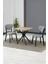 Elma Modeli Kare Mutfak Masa Sandalye Takımı, 2 Sandalye 1 Sabit Ceviz Masa 70X70 Cm, Keten Kumaş 1