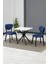 Elma Modeli Kare Mutfak Masa Sandalye Takımı, 2 Sandalye 1 Sabit Beyaz Masa 70X70 Cm, Keten Kumaş 1