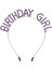Mor Renk Kristal Taşlı Parlak Birthday Girl Yazılı Taç 16X17 cm 1