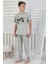 Isob Gri Atary Desenli %100 Pamuk Kısa Kollu Erkek Çocuk Pijama Takımı 8-13 Yaş 41517-G 1
