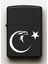 Kartal Ay Yıldız Desenli Kişiye Özel Isimli Siyah Benzinli Metal Çakmak 2