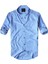 Slim Fit %100 Pamuk Kumaş Hakim Yaka Uzun Kol Gömlek--Açık Düz Mavi-- 1