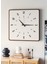 Şık Ahşap Duvar Saati, Ceviz ve Beyaz Mdf, 48CM Büyük Boy, Modern Tasarım 5