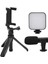 Akıllı Telefon Vlog Kiti Tripod Mini Mikrofonlu Telefon Tutucu 3