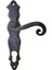 Antika Tarz Dekoratif Pirinç Kıvrık Yale Kapı Kolu - 210X43 Mm, Oksit 1