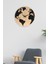 Şık Dünya Haritalı Mdf Duvar Saati 41X41CM, Modern ve Dekoratif Tasarım 1