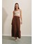 1886 Uzun Örme Etek - Kahverengi 4