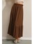 1886 Uzun Örme Etek - Kahverengi 2