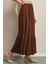 1886 Uzun Örme Etek - Kahverengi 3