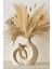 2'li 16CM Krem Vazo, Pampas, Dekoratif, Salon ve Masa Süsü 2