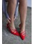 Mariana Bant Detaylı Toka Aksesuarlı Stiletto - Kırmızı Rugan 2