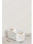 4 Adet Beyaz Sepet Ahşap Görünümlü Tutamaçlı Çok Amaçlı Sepet Organizer Düzenleyici Set 3