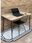 Siyah Metal Ayaklı 60X120 cm (Tek Masa) Atlantik Çam Mutfak - Balkon - Çalışma Masası 2